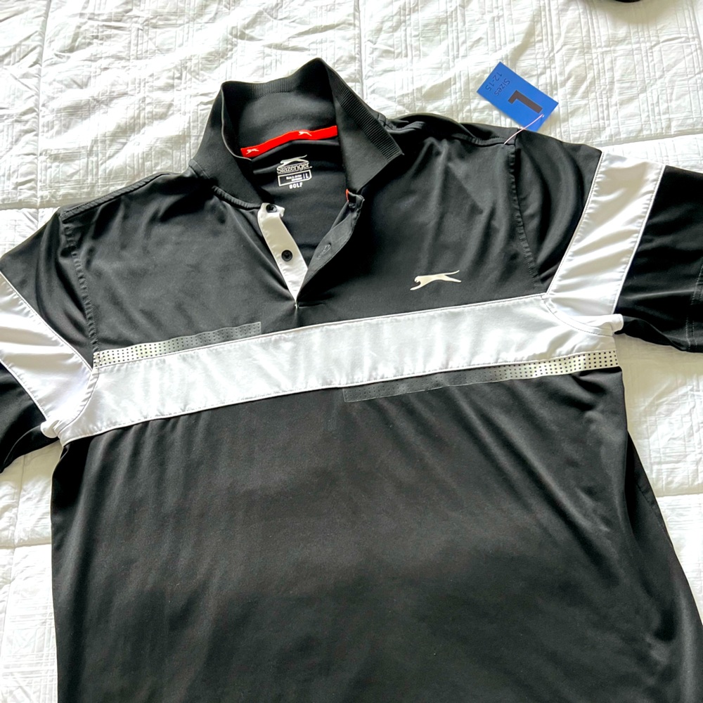 Slazenger Golf Polo, Men’s Sz. Large, Black